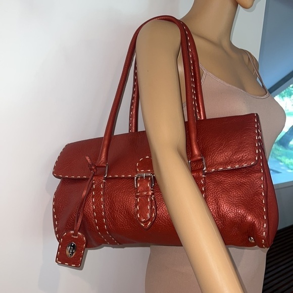 Fendi Selleria Metallic Rust Color Shoulder Bag - Picture 1 of 13